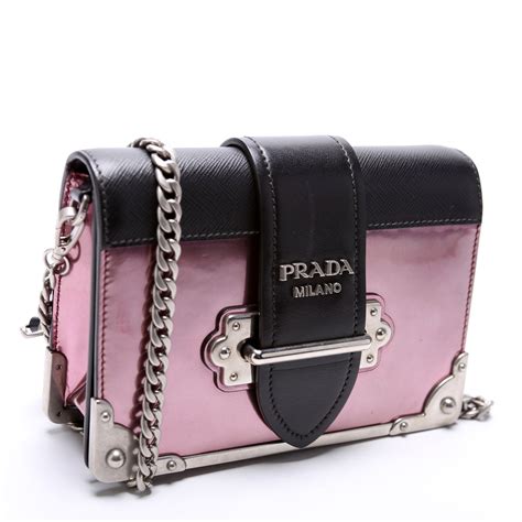 prada vitello metal saffiano cahier crossbody|PRADA Metallic Vitello Saffiano Cahier Bag Denim Black .